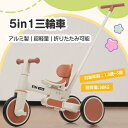 【限定P10&15%OFFクーポン!】2025年新作 5in1 三輪車 アルミ製 超軽量 子供用三輪車 折りたたみ 折り畳み式 コントロールバー かじ取り 取り外し可能ペダル BTM 子供の日