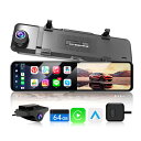 JADO ドライブレコーダー ミラー型 CarPlayとAndroidAuto【最新拡大ズーム機能 EU新基準統一法案の高耐久 TypeC】デジタルカメラ 前後...