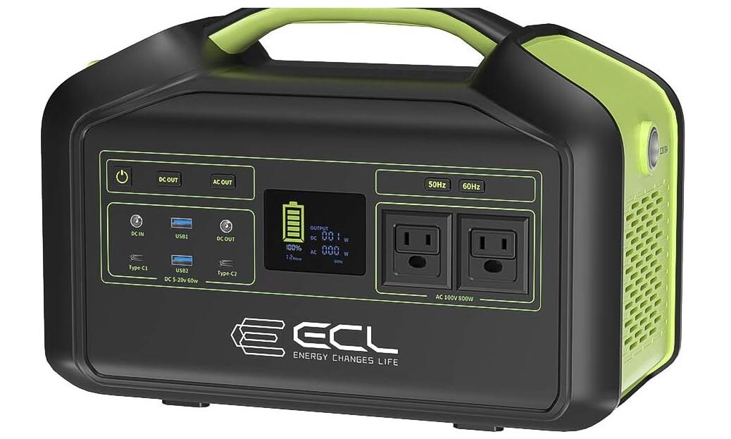 ECLポータブル電源 大容量 218400mAh/808.08Wh 出力800W(瞬間最大960W) 切替スイッチ付き 家庭アウトドア両用バックアップ電源 PSE認証済み 50Hz/60H対応 純正弦波 急速充電QC3.0搭載 3つの充電方法 ソーラーパネル充電