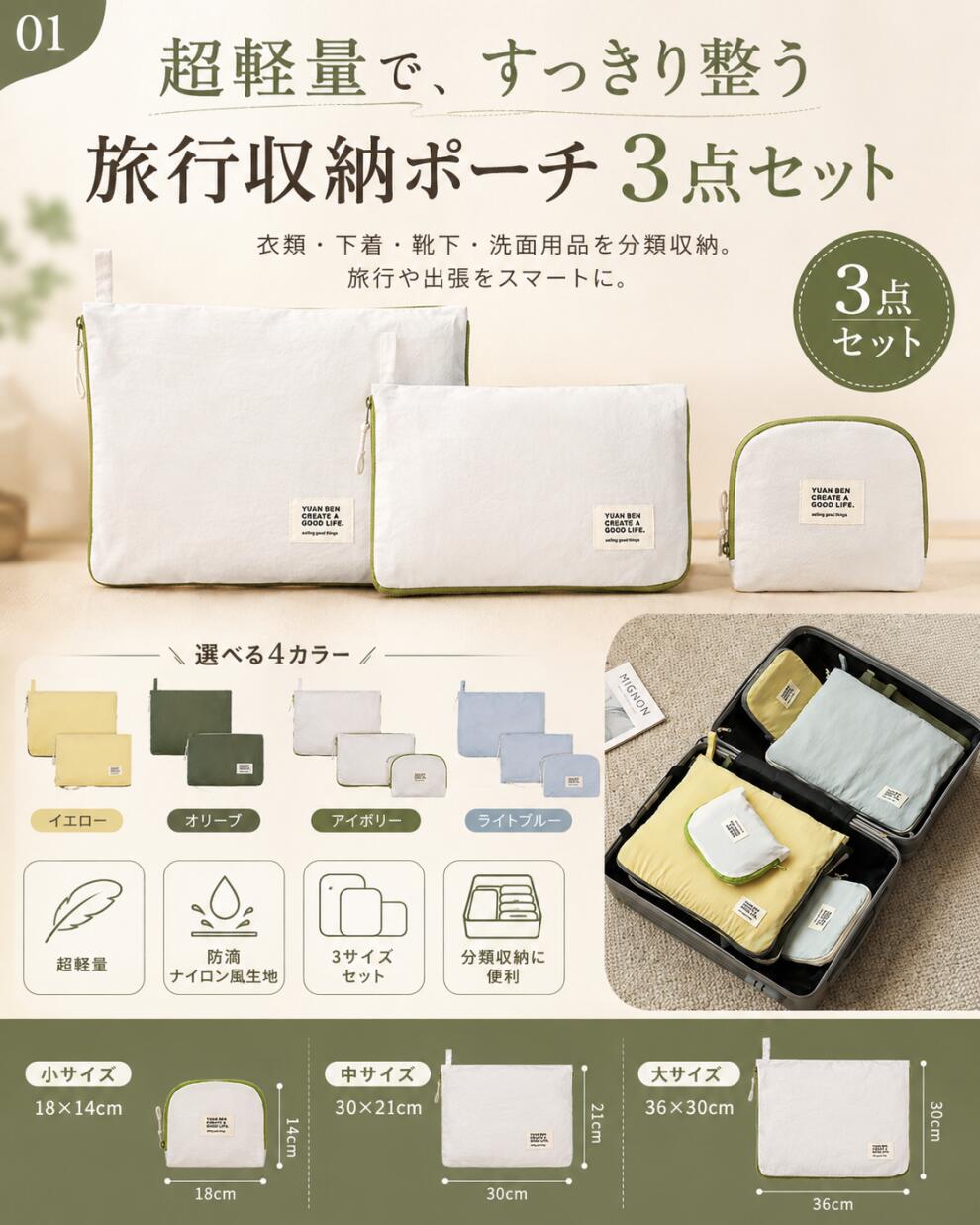 【今すぐ使える！25％OFF 9/11 23:59迄】 トラベルポーチ 旅行収納ポーチ 3点セット 収納ポーチ 圧縮バッグ 軽量 撥水 スーツケース整理 衣類収納 下着収納 シューズバッグ 小物入れ パッキングバッグ 旅行 出張 帰省 便利グッズ メンズ レディース 母の日 tenmastore-10000198 TENMA STORE楽天市場店 サンプル画像2