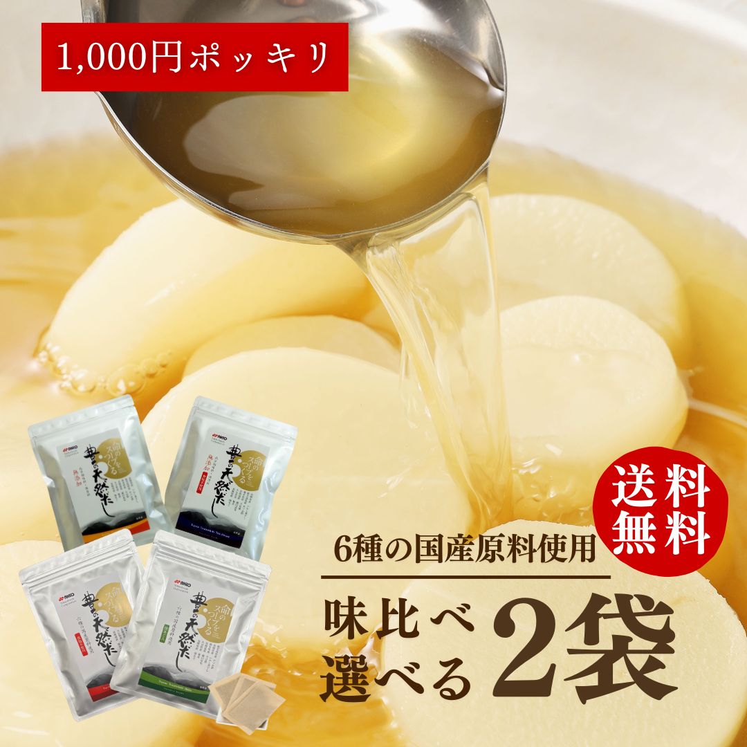 楽天天然だしのニッコーフーズ【1000円ポッキリ】選べる 2袋 だし セット 人気商品 国産 だしパック お試し 豊の天然だし 松竹 8g×7包 松極竹極 8g×5 和パスタ 送料無料