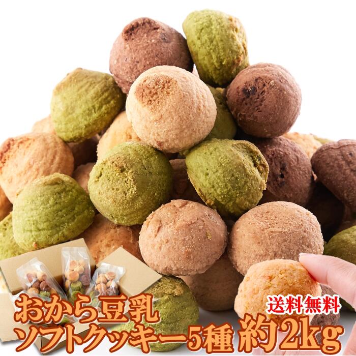 【送料無料】おから豆乳 ソフトクッキー 1kg×2 小分け 