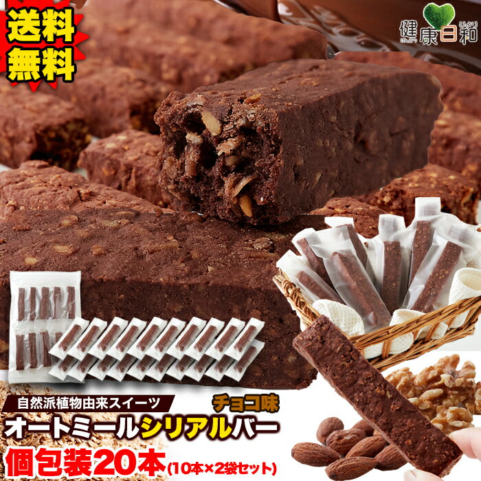 【送料無料】オートミールバー チョコ 10本×2 個包装 (RT) | 小分け 満腹 食物繊維 米粉 チョコ チョコレート おやつ 手軽 シリアルバー グラノーラ お菓子 ヴィーガン クッキー グルテンフリー スティック 朝食 ビーガン スイーツ ギフト 焼き菓子 オートミールクッキーのサムネイル