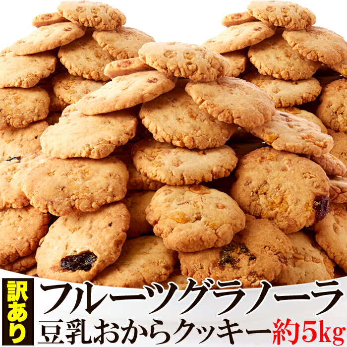 【送料無料】フルーツグラノーラ豆乳おからクッキー 1kg×5