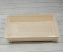 エコウッド容器 FA-410B/FA-410F 透明ふたタイプ 長方形 木 わっぱ 弁当箱 175×121×高さ40ミリ白木 オーガニック 弁当 ちらしずし お...