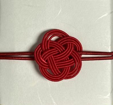 水引ゴム 平梅 MG-3 ラッピング 簡単 お祝い 紅色 おめでたい ギフト 包装 和菓子 おせち 丸ゴム ゴムの円周約40cm(伸び幅1.5倍)