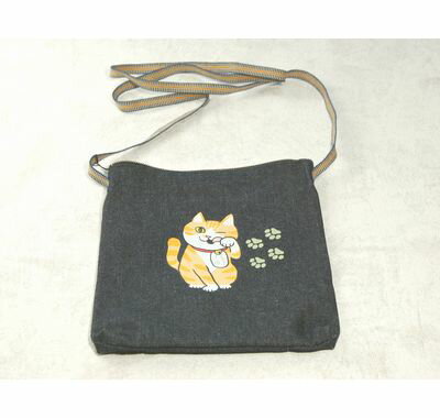 送料無料 さんじゅーろー デニムサコッシュ｜高梁みやげ・備中松山城 猫城主｜お土産・観光グッズ｜エコバッグ・雑貨