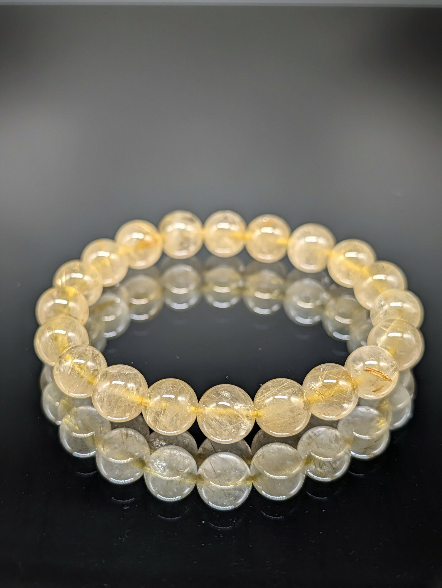 パワーストーン ルチルクォーツ 9～10mm 上質 金針水晶 ブレスレット 天然石 金運...
