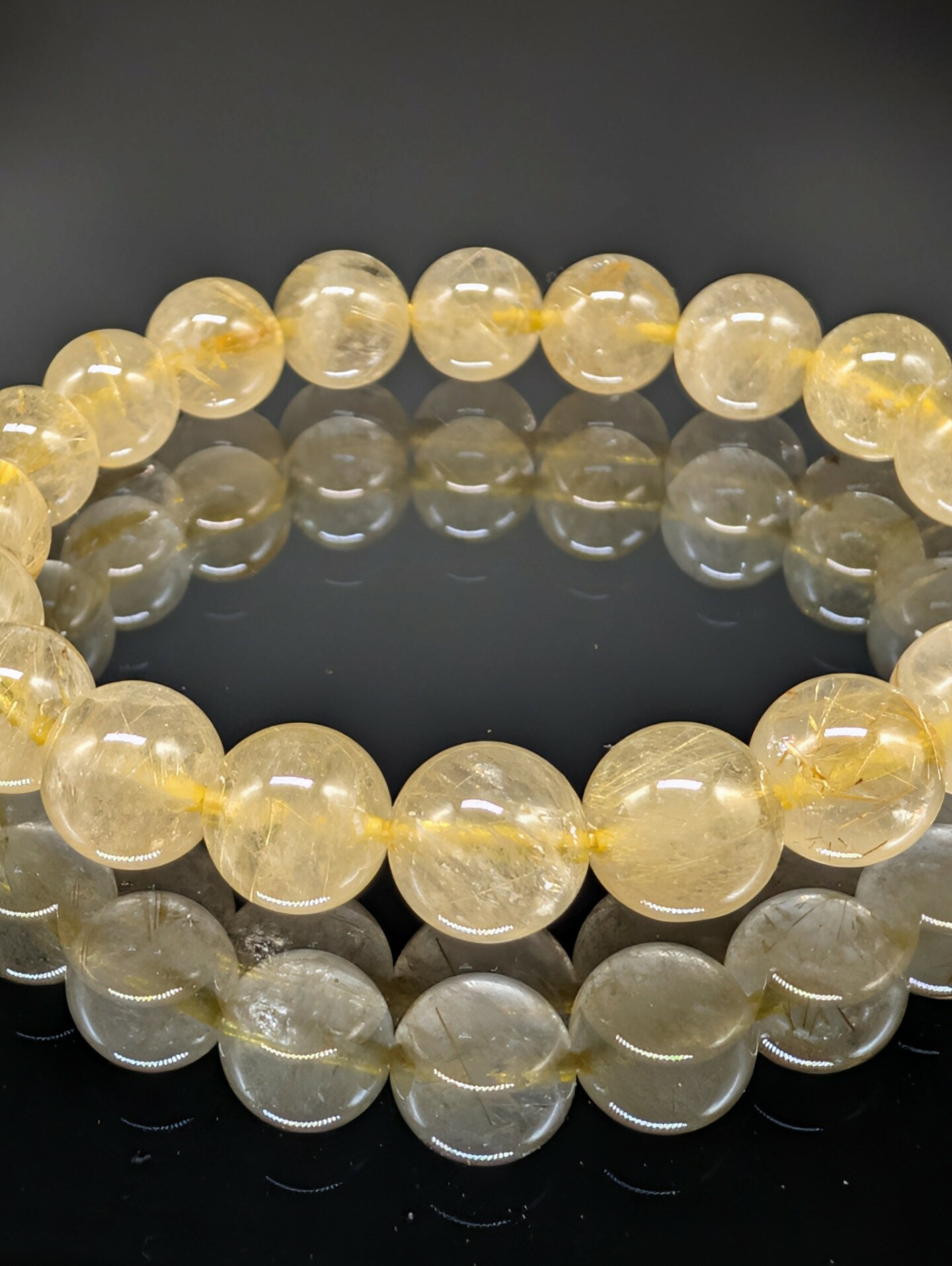 パワーストーン ルチルクォーツ 9～10mm 上質 金針水晶 ブレスレット 天然石 金運...
