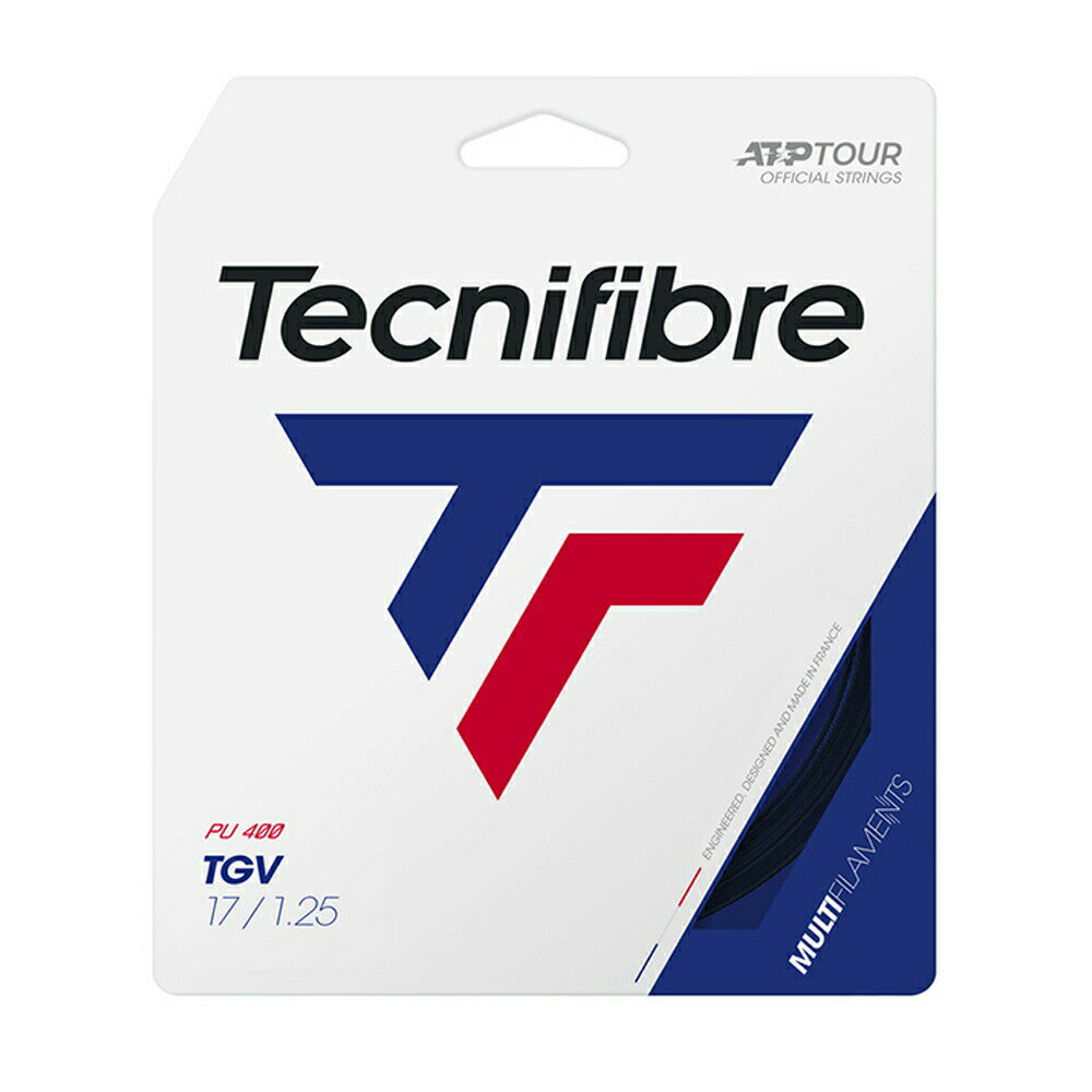 【12Mカット品】テクニファイバー TGV ブラック (1.25mm/1.30mm)硬式テニス マルチフィラメントガット(Tecnifibre TG…