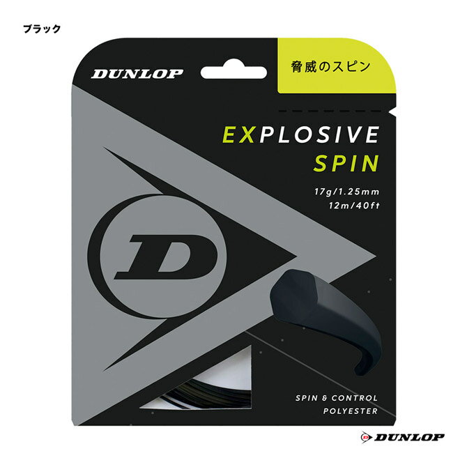 ガット ダンロップ DUNLOP テニスガット 単張り エクスプロッシブ・スピン（Explosive Spin） 125 ブラック DST11001（125b）