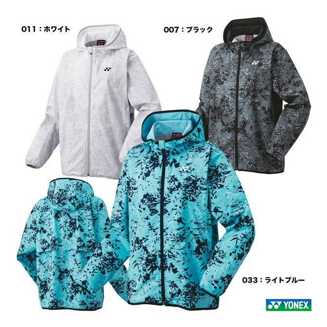 ■メーカーサイズ規格表 ウィメンズ（単位：cm） S M L O XO 身長 152-158 157-163 162-168 167-173 172-178 胸囲 76-84 79-87 82-90 85-93 88-96 ウエスト 57-65 60-68 63-71 66-74 69-77 ■弊社採寸表(cm)　 ※ウェア採寸方法はこちら &nbsp; S M L O 裄丈 77 79.5 82.5 84.5 身幅 51.5 55 57 60 着丈 61 63 64.5 66.5 ■素材 品質 表地：ポリエステル100％ 裏地前身頃・袖：ポリエステル100％ 裏地後身頃：ポリエステル69％・レーヨン31％ ■機能 ヒートカプセルトリプル ：3つの力で暖かさトリプル！ 赤外線充熱・・・太陽光や人体から発する赤外線を吸収して熱に変える赤外線充熱。 遠赤外線放射・・・遠赤外線効果で身体を暖かく包み込む。 吸湿発熱・・・身体から発生する水分を吸収して発熱。暖められた空気を繊維の間に取り込んで保温。 制電　防風　反射　撥水 ■カラー 033：ライトブルー 007：ブラック 011：ホワイト ■国内正規取扱メーカー ヨネックス株式会社 メーカー希望小売価格はメーカーカタログに基づいて掲載しています