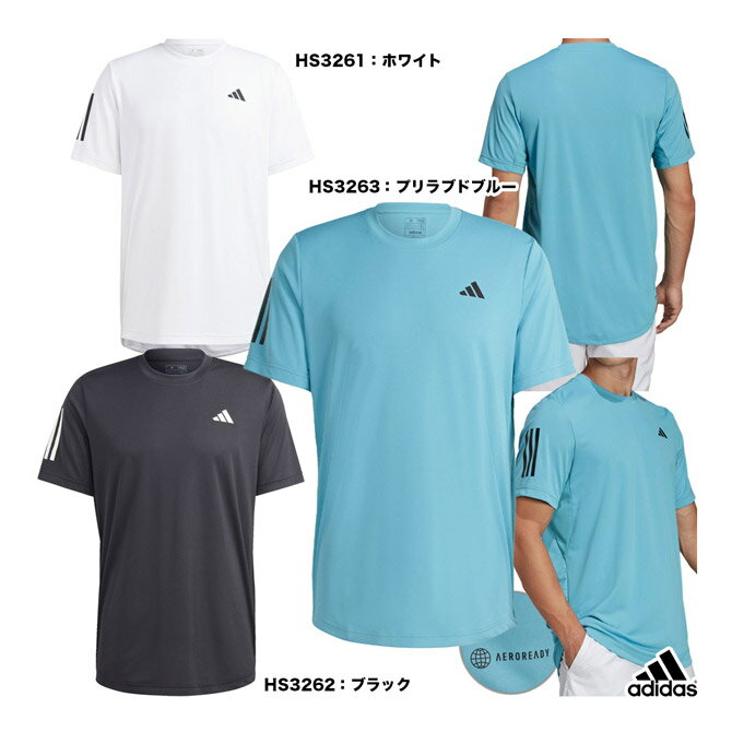 アディダス adidas テニスウェア メンズ M TENNIS CLUB 3ストライプス 半袖Tシャツ MLE72
