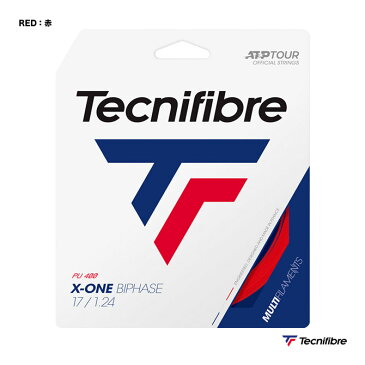 テクニファイバー Tecnifibre テニスガット 単張り エックス・ワン バイフェイズ（X-ONE BIPHASE） 124 赤 TFSG201（124rd）