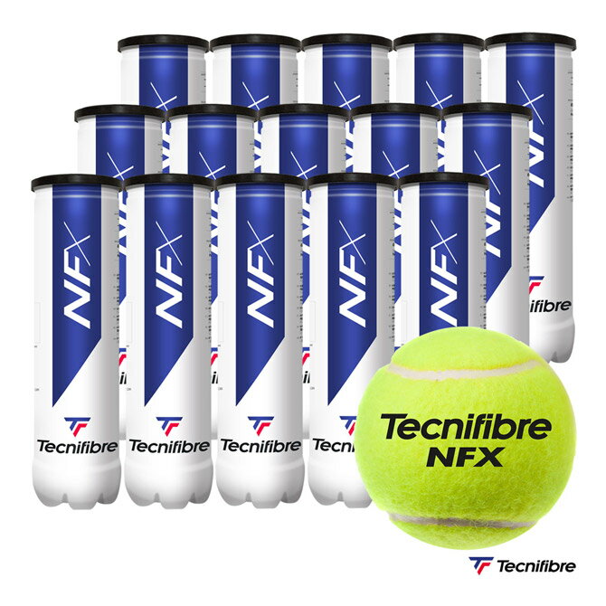 テクニファイバー Tecnifibre テニスボール NFX（エヌエフエックス） 4球入 1箱（15缶/60球） TBA4NF1