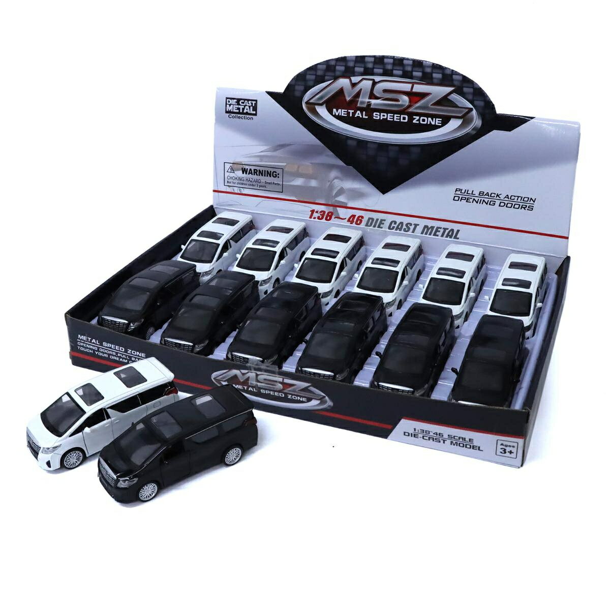 MSZ ダイキャスト プルバックミニカー 1/43 トヨタ アルファード 2色アソート 12個入りBOX 201-830