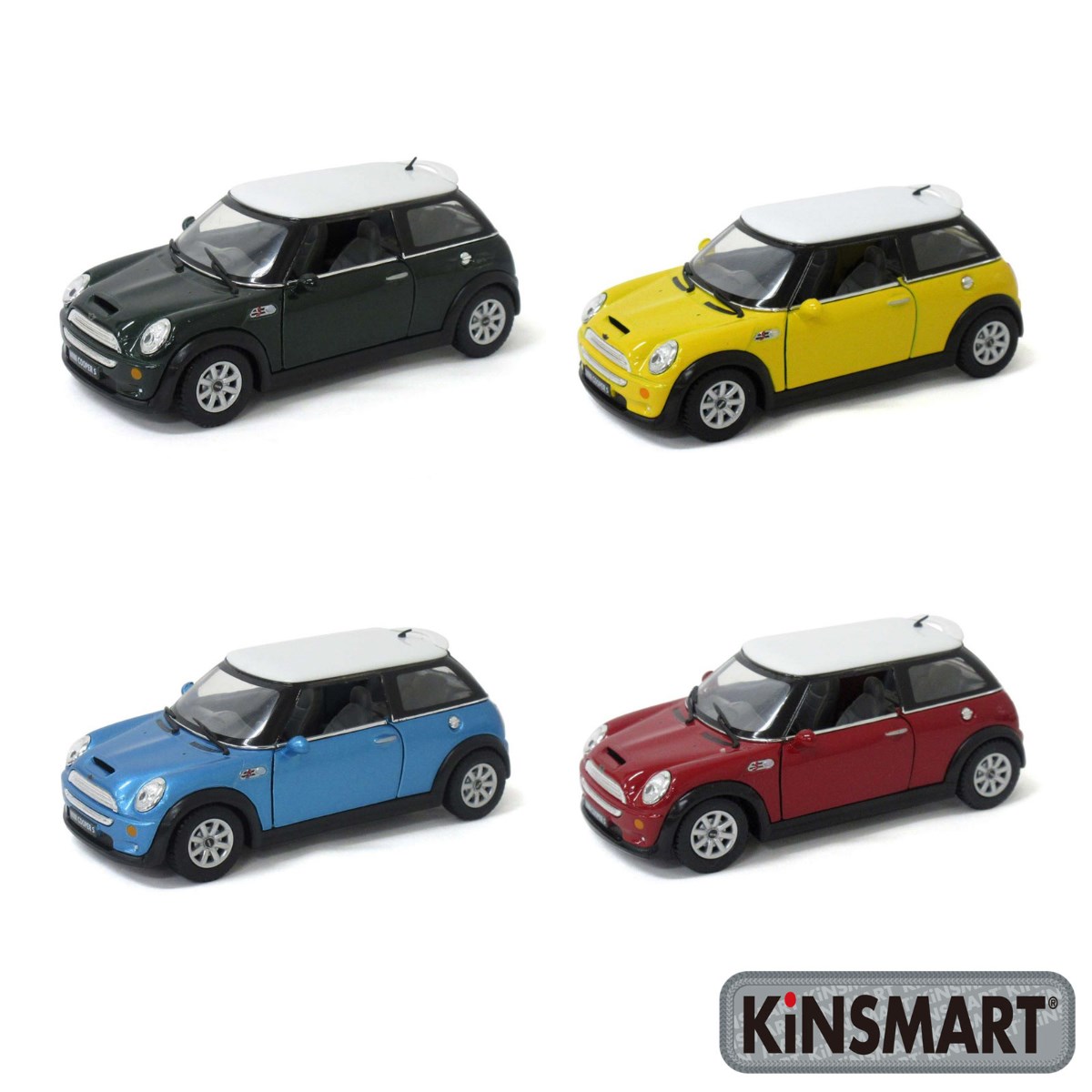 KiNSMART キンスマート プルバックミニカー 1/28 ミニクーパー 4色セット 誕生日 クリスマス プレゼント ギフト ラッピング可 201-616のサムネイル