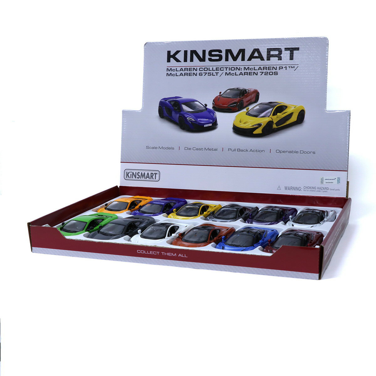 KiNSMART キンスマート プルバックミニカー マクラーレンコレクション 3車種×4色 12個セット 201-770