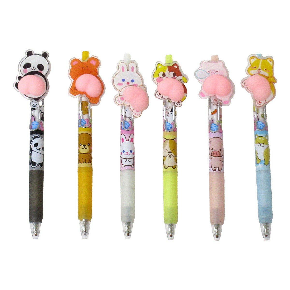 【楽天スーパーSALE・半額】【P5倍】プリプリおしりボールペン 1本 単品 選べる6種類 ゲルタイプ ボー..