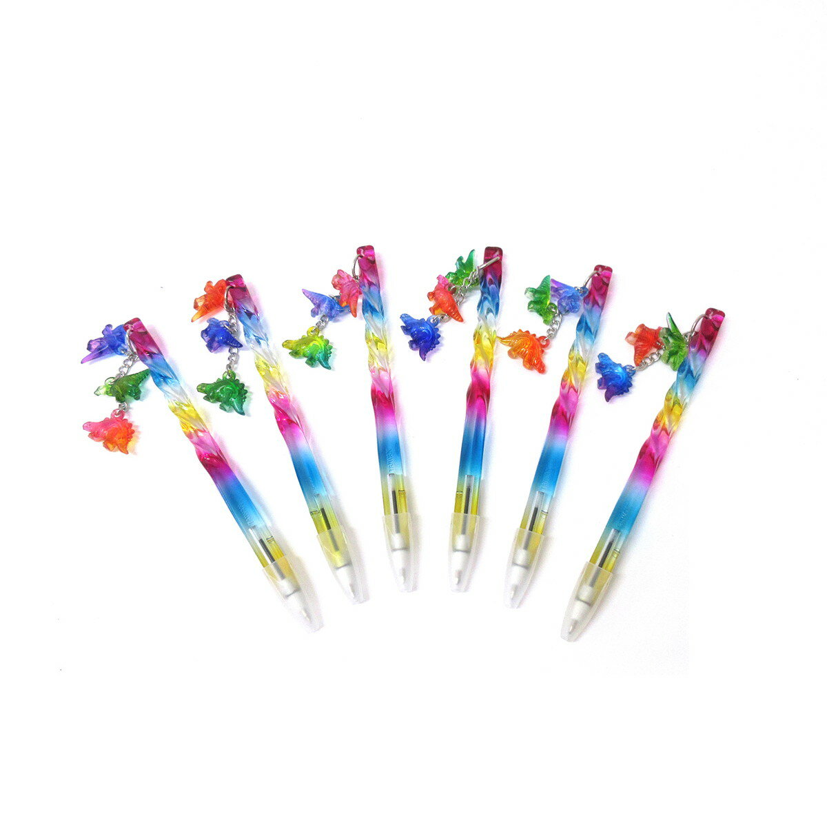 【楽天スーパーSALE・半額】【P5倍】レインボーツイストペン 恐竜 36本入りBOX ダイナソー チャーム付..