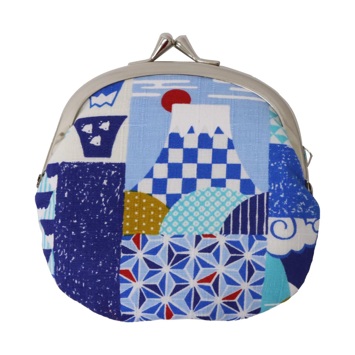 富士山プリント 3.3寸らっきょ玉 日本製 がま口 お財布 小銭入れ 303-735