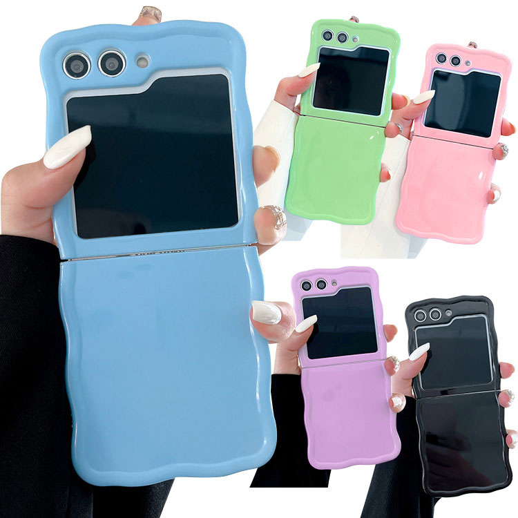 Rakuten - Galaxy Z Flip6 ケース / カバー 折りたたみ型 波状 可愛い お洒落 レディース ストラップ穴 Samsung ギャラクシー Z フリップ6 アンドロイド おすすめ おしゃれ スマートフォン/スマホケース/カバー 耐衝撃ケース 傷に強い 丈夫 おすすめ カワイイ オススメ シンプル