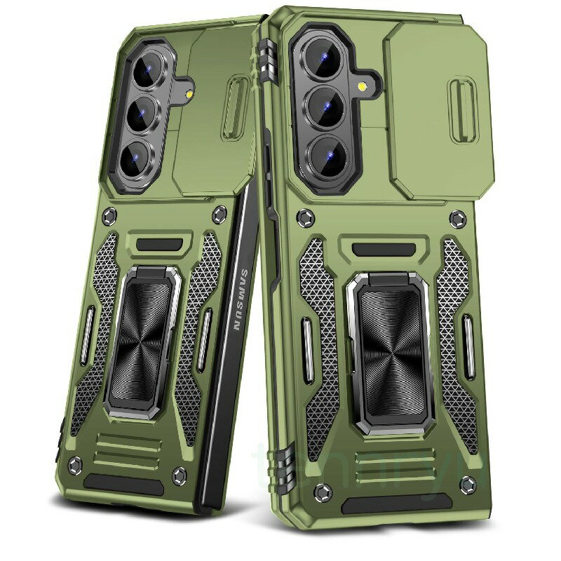 Rakuten - Galaxy Z Fold7 用 ケース リング付き スライド式カメラカバー 耐衝撃 スタンド機能 車載ホルダー レンズ保護 ギャラクシーZ フォールド7 用 スマホケース PC TPUバンパー 防塵 人気 落下防止 滑り止め 指紋防止 携帯カバー ネイビー K318