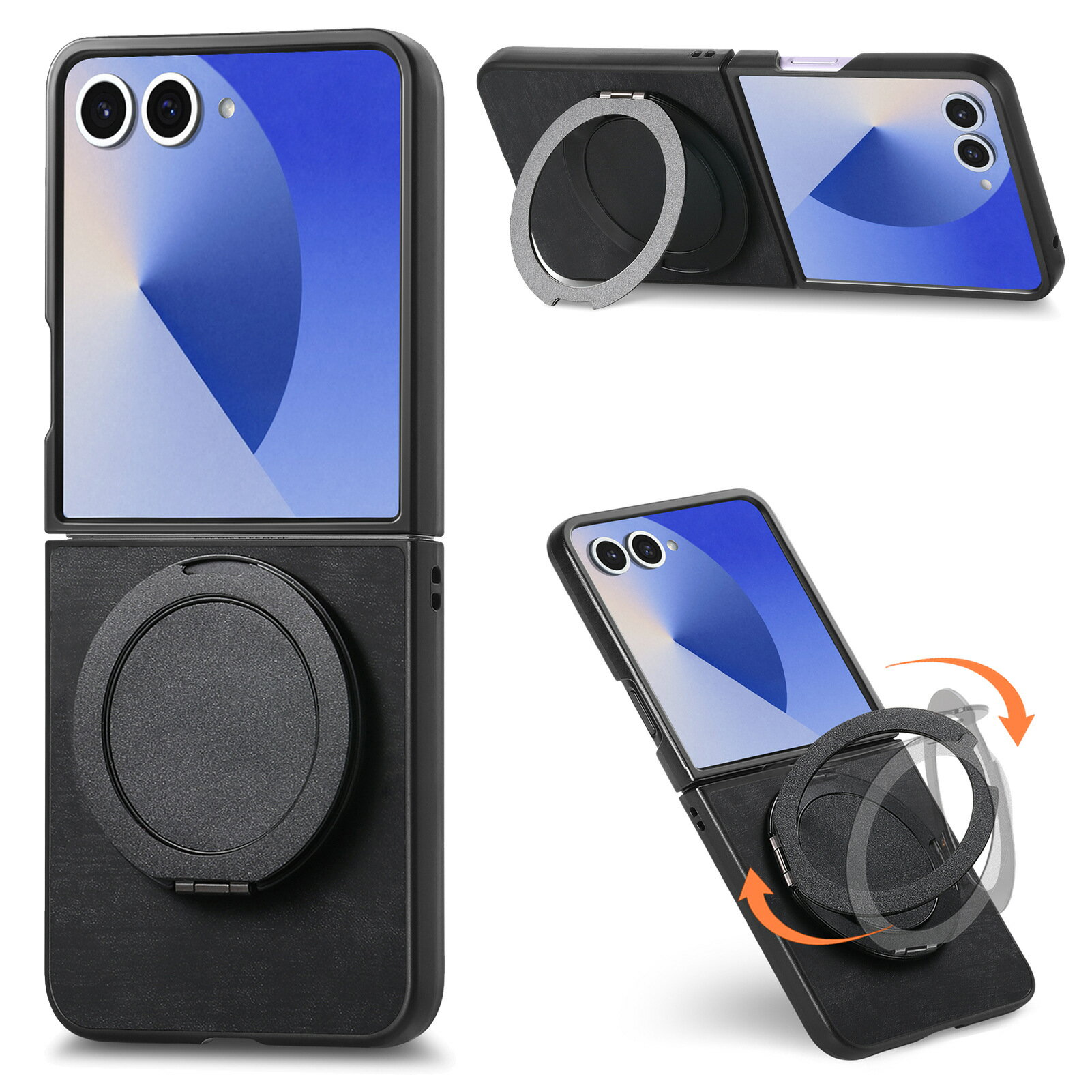 Rakuten - Galaxy Z Flip7 / Z Flip6 ケース マグネット内蔵 リングスタンド付き ‧ 180°回転折りたたみ式スタンド ‧ 車載ホルダー対応 ‧ 2WAYスタンド機能 ‧ 全面保護 薄型デザイン スマホカバー カワイイ カラバリ 耐衝撃ケース 傷に強い 丈夫 おすすめ カワイイ オススメ シンプル
