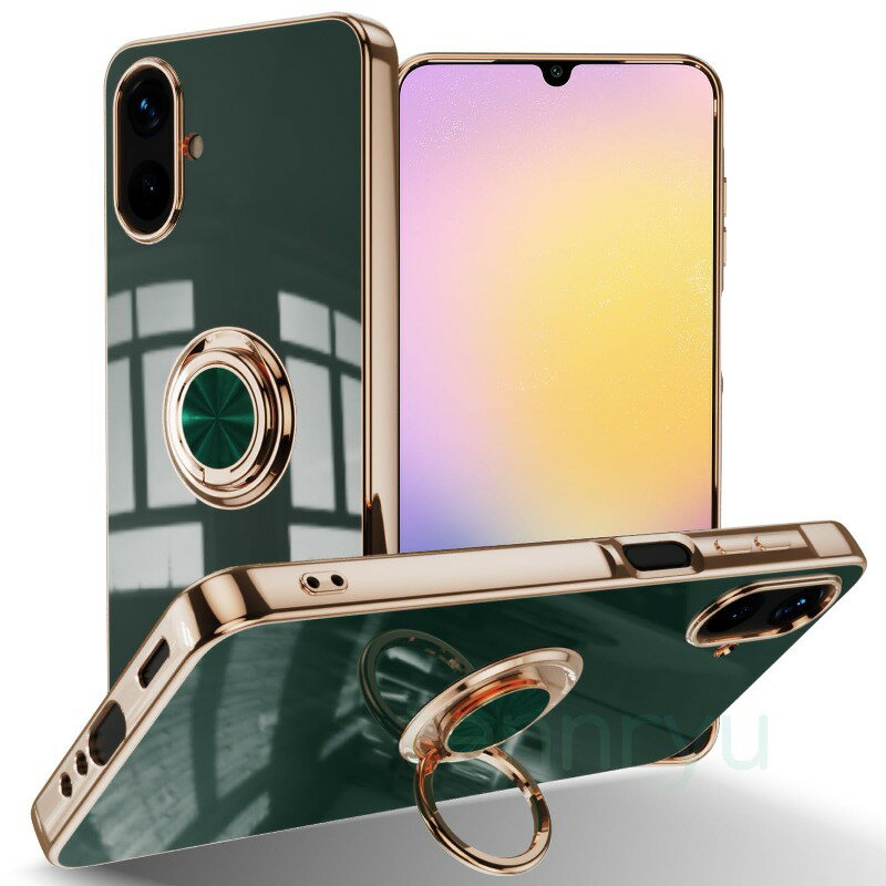 Rakuten - Samsung Galaxy Z Flip7 ケース ホワイト リング付き TPUシリコン メッキ加工 マグネット吸着 薄型 軽量 耐衝撃 360°回転スタンド機能 車載ホルダー対応 サムスン ギャラクシー Z Flip7 カバー スマホケース おしゃれ 人気 保護ケース