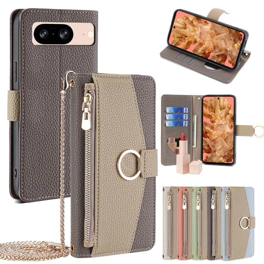 Rakuten - google pixel 9 スマホケース ショルダー 手帳型 pixel 9pro google pixel 8a ケース カード収納 ミラー付き 小銭入れ googleピクセル8 スマートフォンカバー スマホカバー カワイイ カラバリ 耐衝撃ケース 傷に強い 丈夫 おすすめ カワイイ ケース 斜め掛け お洒落