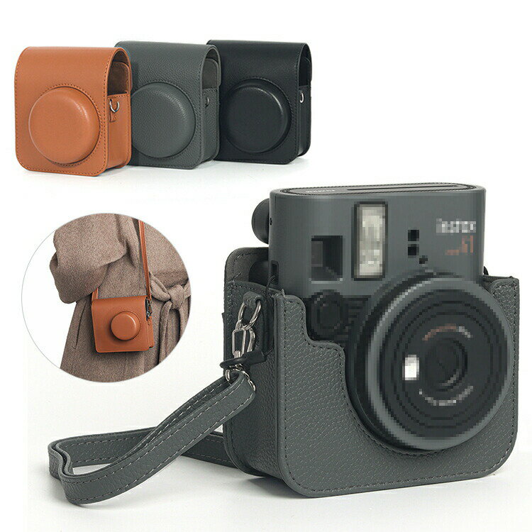 Other - instax mini 41 ケース カバー ショルダーストラップ付き PUレザー レディース 肩掛け カード収納 カメラバッグ カメラケース FUJIFILM インスタックスミニ41 チェキ ソフトケース 長さ調節可能 富士フイルム フジフイルム
