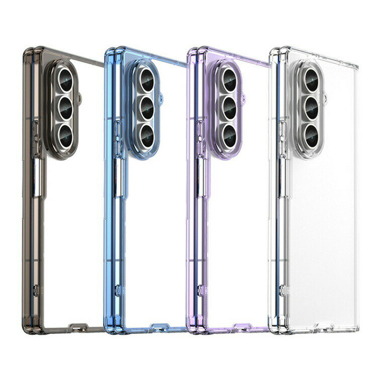 Rakuten - Galaxy Z Fold7 ケース カバー 折りたたみ型 クリア 透明 メッキ ハードケース ストラップ穴 シンプル 可愛い お洒落 Samsung サムスン ギャラクシー Z フォールド7 保護ケース カワイイ カラバリ 耐衝撃ケース 傷に強い 丈夫 おすすめ カワイイ オススメ シンプル