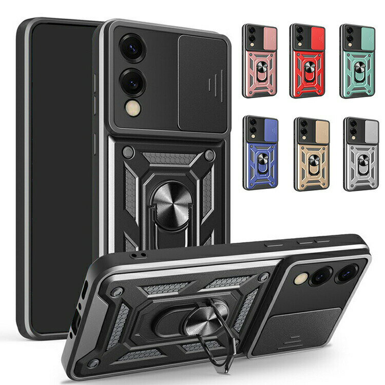 Rakuten - Galaxy S25 Edge ケース 耐衝撃 カバー マグネット式車載ホルダ対応 スライド式カメラレンズカバー付き レンズ保護 丈夫 オススメ かわいい 人気 一体型リング付き スタンド機能 2重構造 ストラップ穴 お洒落 サムスン ギャラクシー S25 Edge Samsung アンドロイド おしゃれ