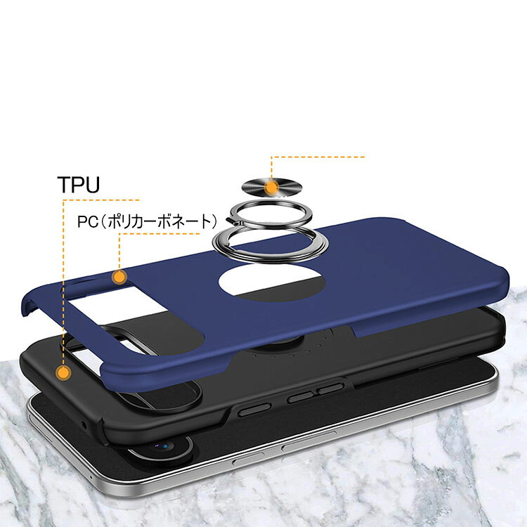 Pixel10 耐衝撃 ケース Pixel 10 Pro / Pixel 10 Pro XL カバー 一体型リング付き 耐衝撃ケースマグネット式車載ホルダー対応 2重構造 Google 傷に強い 丈夫 オススメ かわいい 人気 グーグル ピクセル10 ピクセル10 プロ ピクセル10 プロ XL アンドロイド おすすめ おしゃれ - 3