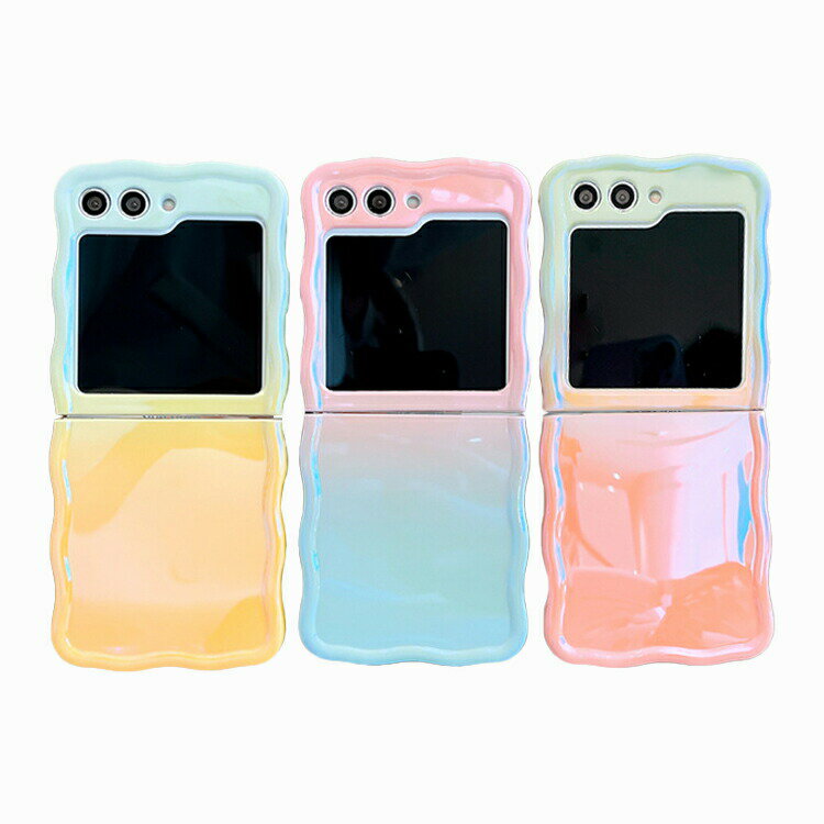 Rakuten - Galaxy Z Flip6 ケース 耐衝撃 カバー 折りたたみ型 波状 グラデーション TPU ソフトケース シンプル Samsung サムスン おすすめ カワイイ オススメ シンプル  ギャラクシー Z フリップ6 保護ケース アンドロイド おすすめ おしゃれ スマートフォン/スマフォ/スマホケース
