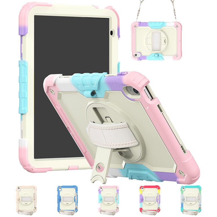 iPad A16 ケース 第11世代 11インチ 耐衝撃 TPU 耐衝撃ケース ペン収納 ショルダー紐 ストラップ/肩掛け紐 ストラップ付き 持ち手 持ち手 ベルト 落下防止ベルト 片手操作 取っ手 片手持ち スタンド機能 手提げ Apple アップル アイパッド 第十一世代 2025年モデル(2.0)
