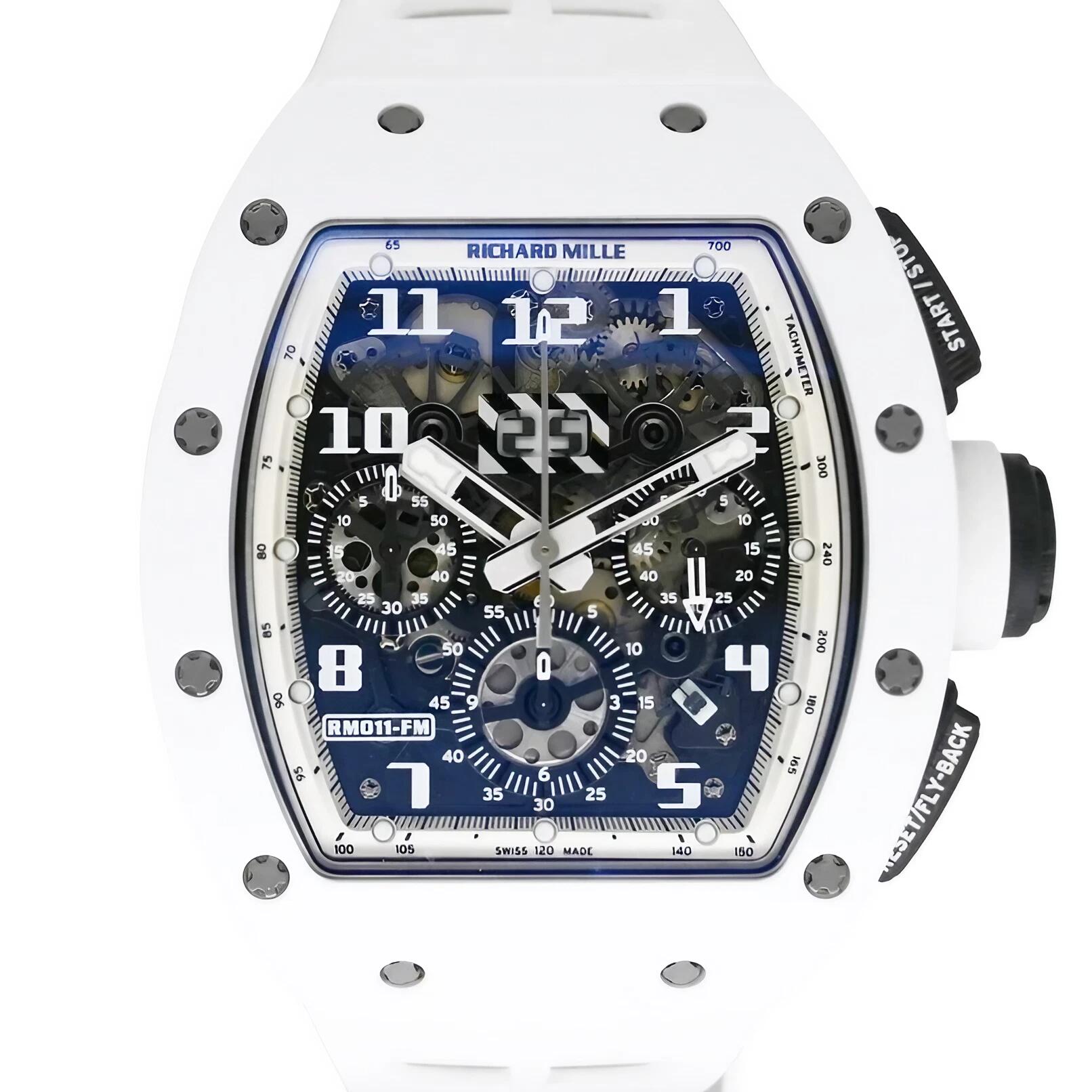 リシャール・ミル （RICHARD MILLE） フェリペマッサ ホワイトゴースト RM011 AO CA-ATZ 世界限定30本 〔スケルトン文字盤〕 〔腕時計〕 〔自動巻き〕 〔メンズ〕 〔ギャラ・箱〕 【中古・美品】