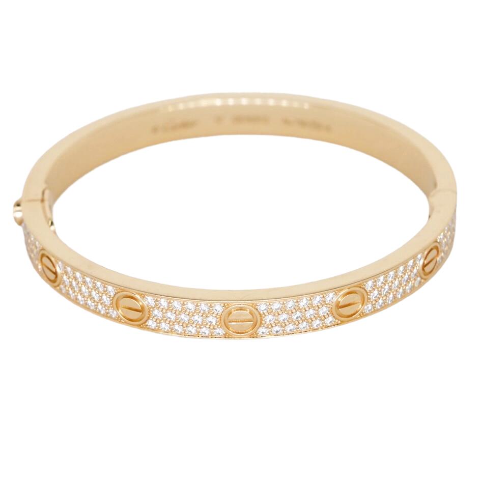 カルティエ 〔Cartier〕 サイズ:17 LOVE BRACELET PAVE DIAMONDS N6035017 K18PG ラブブレス ブレスレット パヴェダイヤ (ピンクゴールド×クリア） 2022年 メンズ レディース