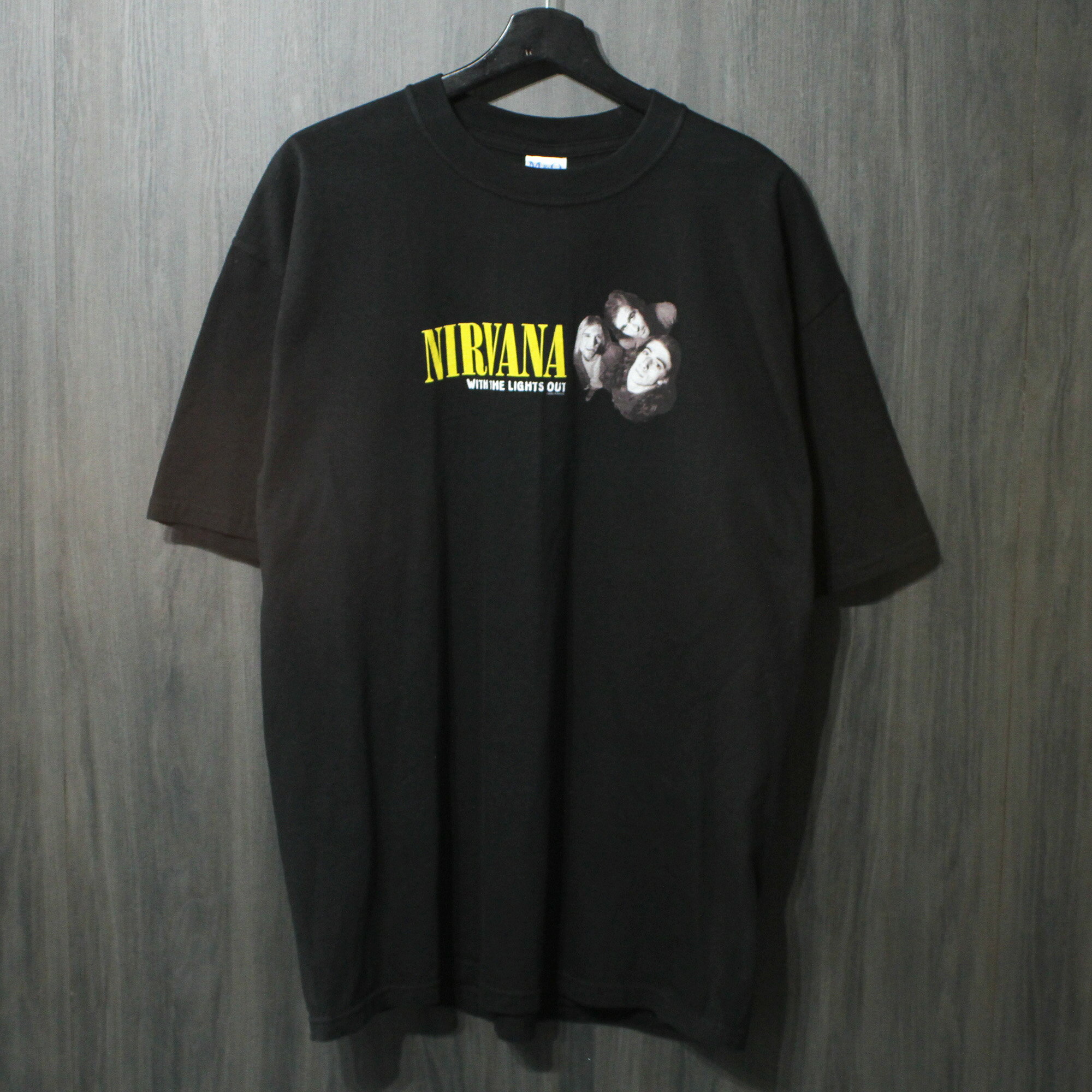90s VINTAGE TEE Nirvana "With The Light Out " M&O XL ニルヴァーナ 半袖Tシャツ ブラック