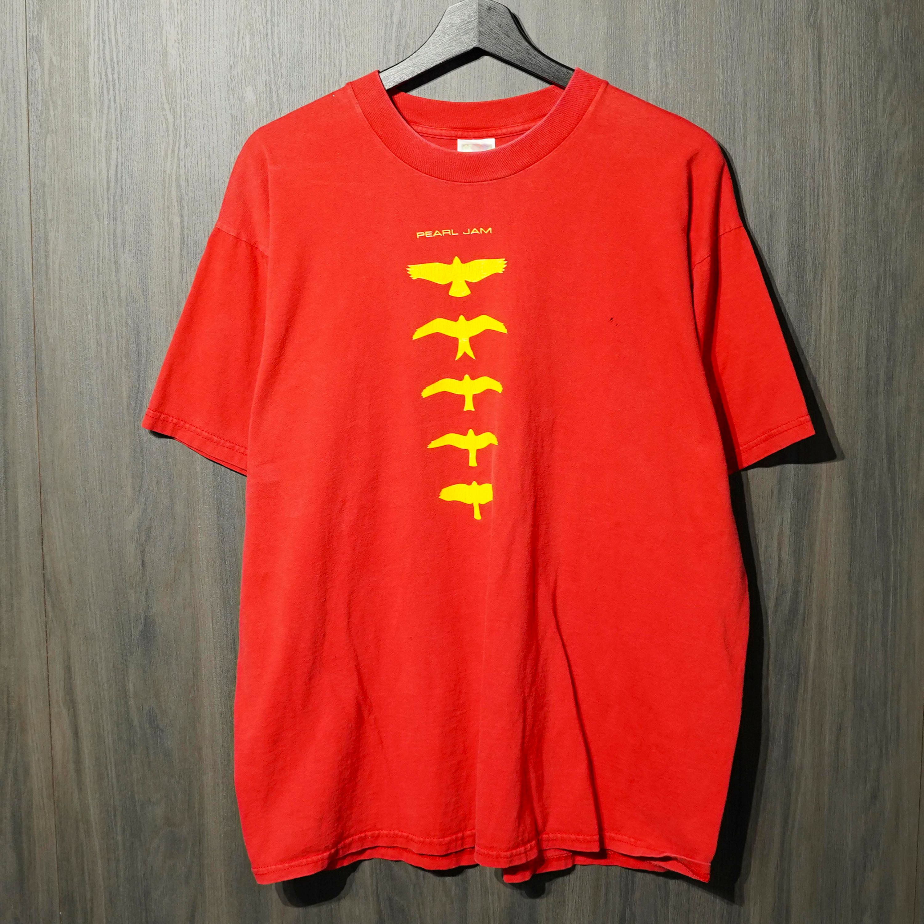 90s VINTAGE TEE Pearl Jam "Yield West Leg East Leg Tour" FOTL XL パール・ジャム 半袖Tシャツ レッド