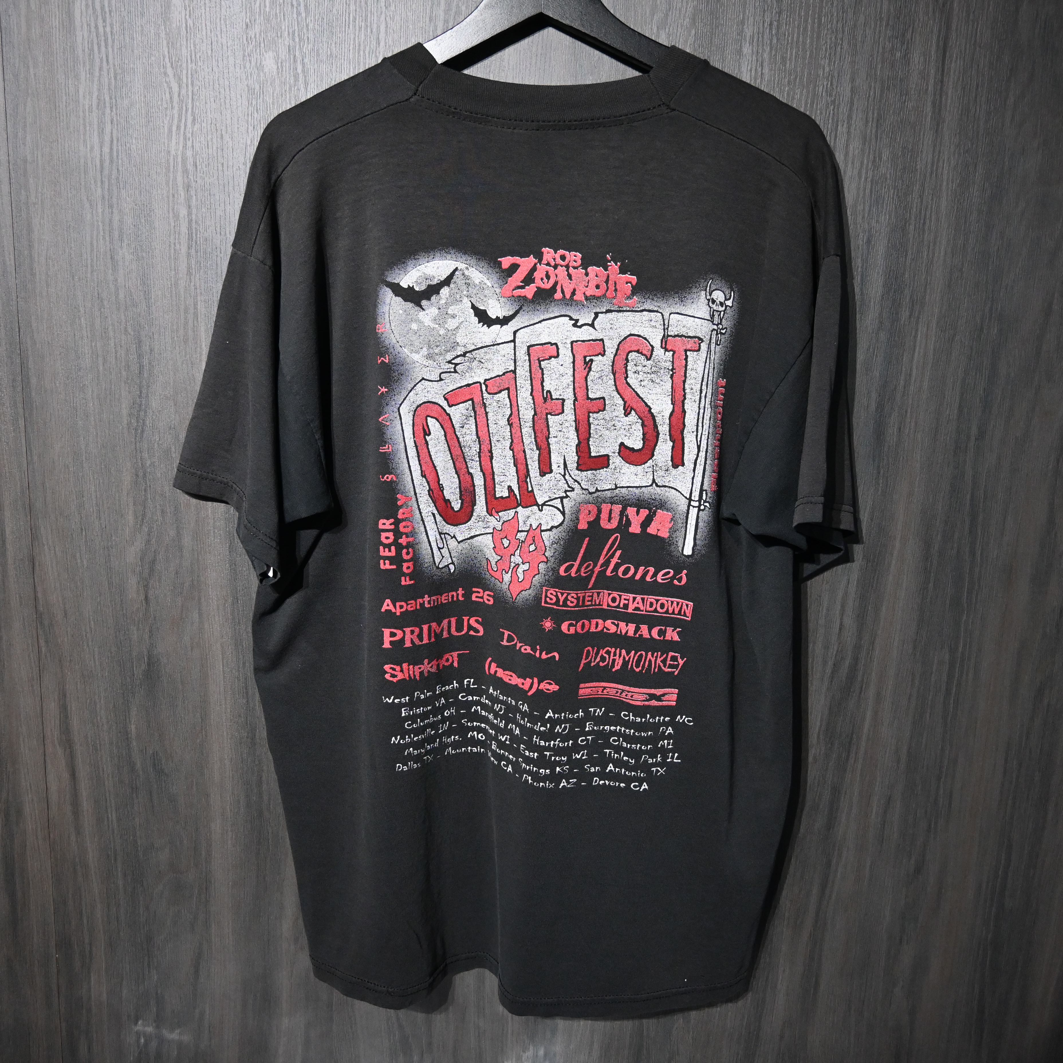 90s VINTAGE TEE Ozzy Osbourne "1999 Ozz Fest" FOTL XL オジー・オズボーン 半袖 Tシャツ ブラック