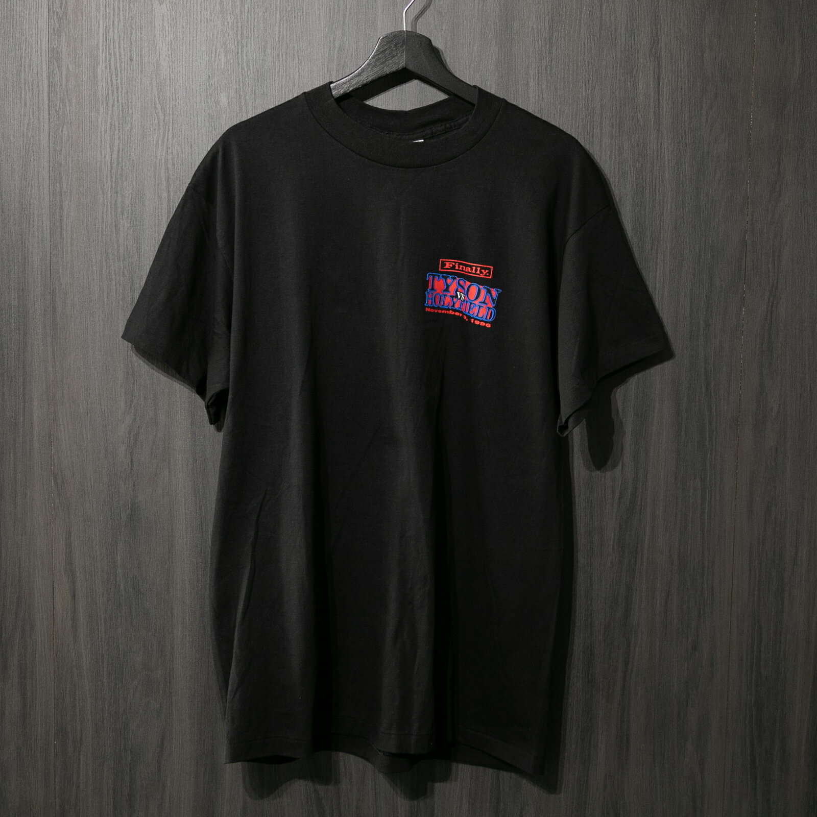 90s VINTAGE TEE Tyson VS Holyfield "Promo Tee " XL タイソン ホーリーフィールド プロモ 半袖Tシャツ ブラック