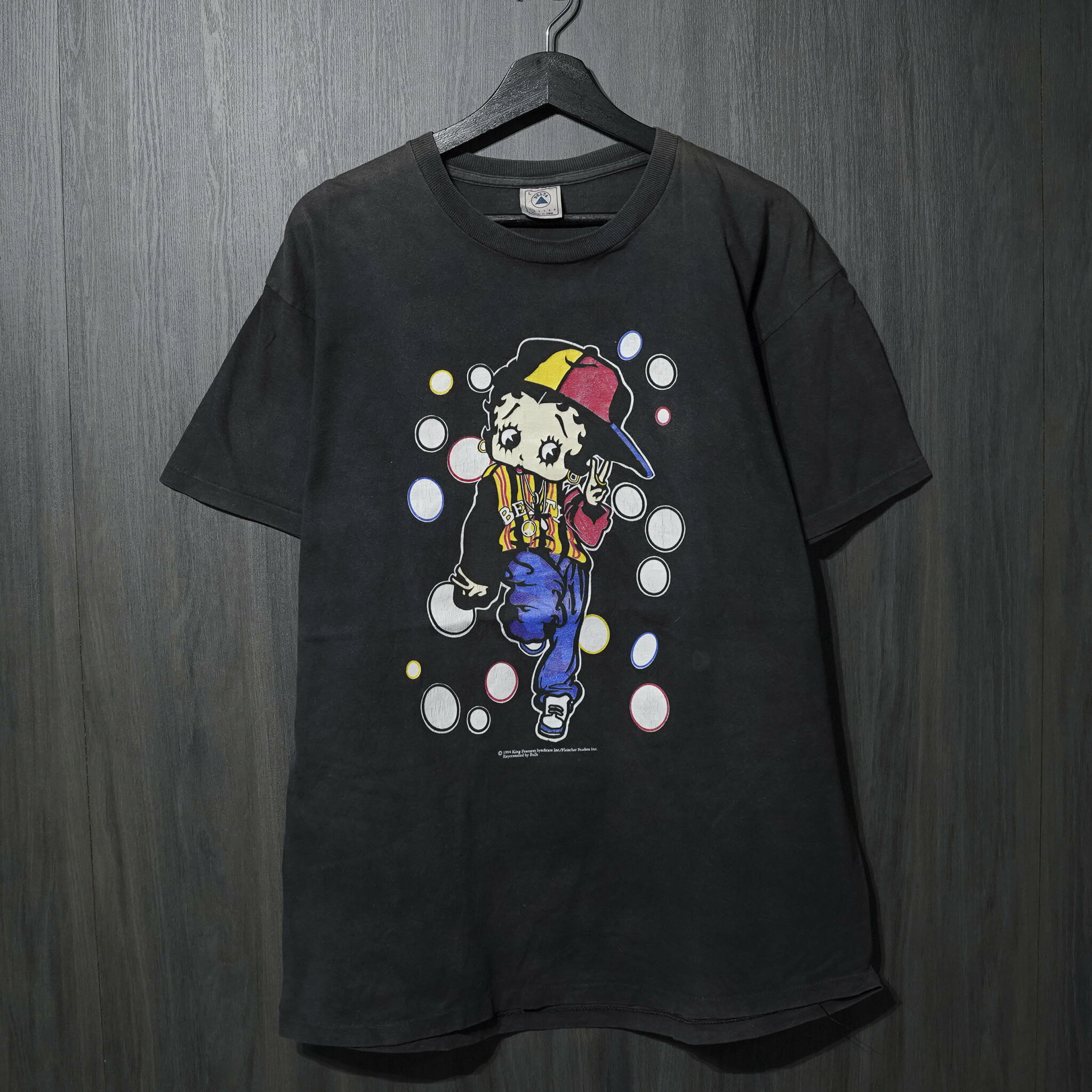 90s VINTAGE TEE Betty Boop " Love & Peace " DELTA L ベティ ラブ ピース半袖Tシャツ ブラック