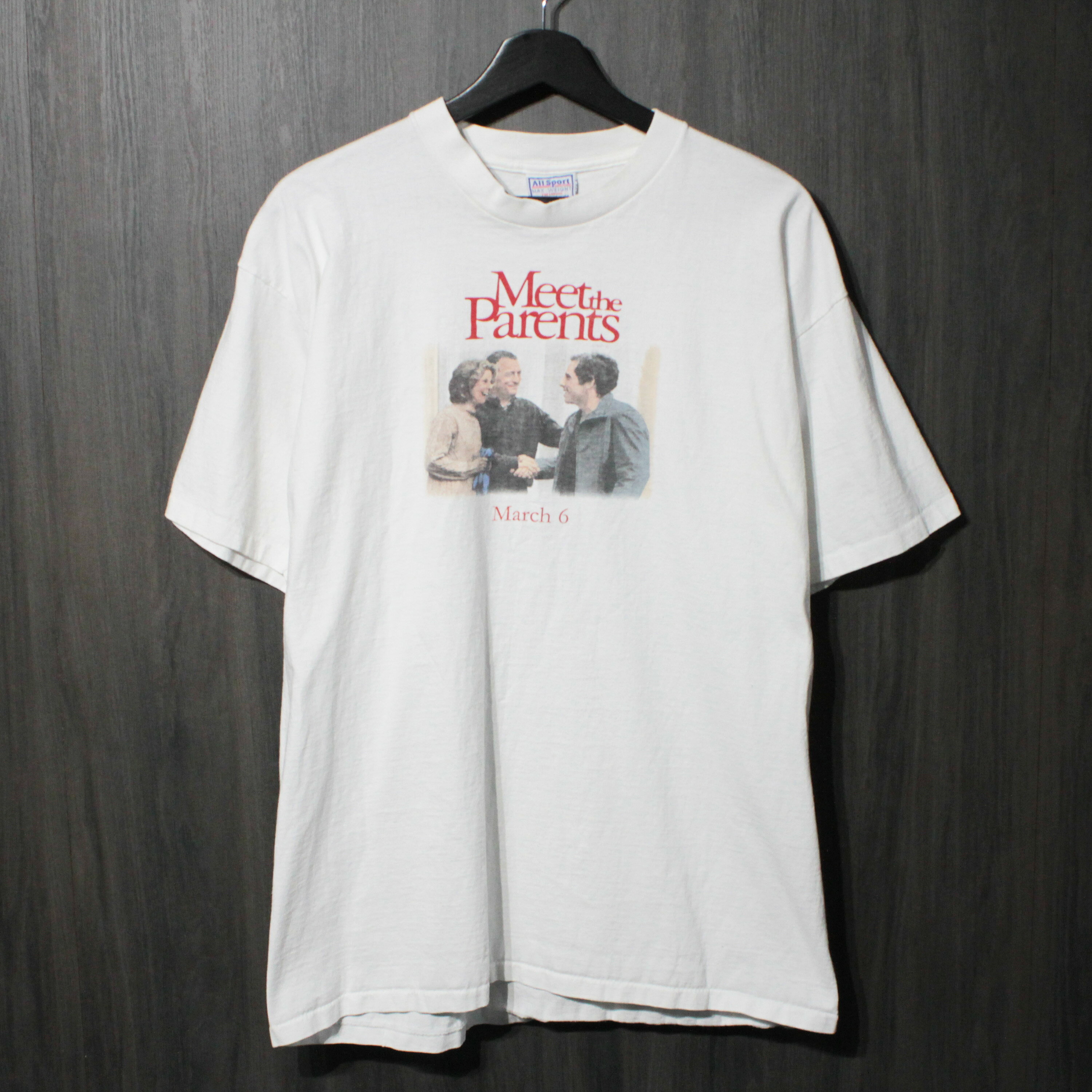 90s VINTAGE TEE Meet The Parents "Movie Promo" All Sport XL ミート・ザ・ペアレンツ 半袖 Tシャツ ホワイト
