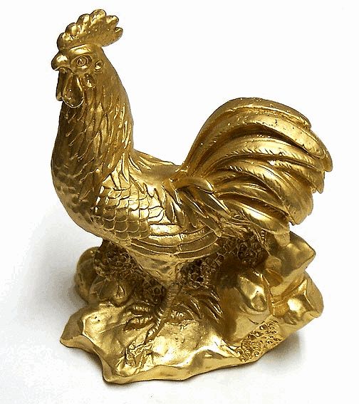 【風水】金鶏（鍍金）_iw082168a