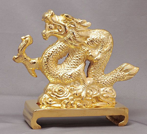【風水龍】大金龍 銅製（真鍮）金メッキ