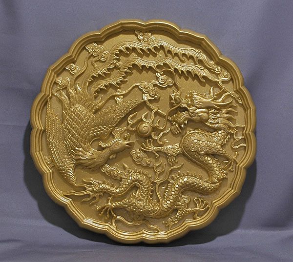 【風水龍】龍鳳凰牌（練り物）中国結び