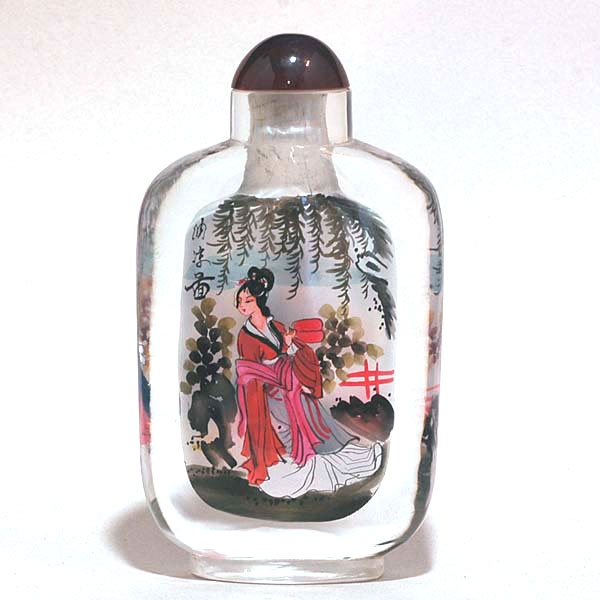 【中国工芸】内絵鼻煙壺No6／仕女