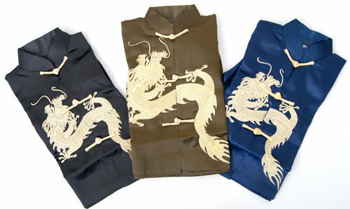 子供男子・金龍刺繍カンフースーツ