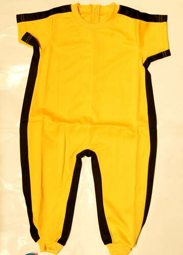 ブルース・リー (李小龍) 子供用死亡遊戯イエロー・トラックスーツ（半袖、長ズボン）90cmサイズのみ・薄黄色